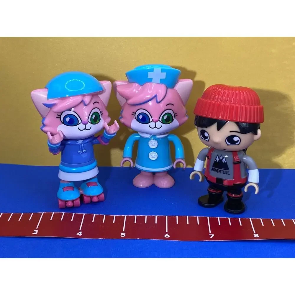 Ryan's World Figures Lot of 4 Ryan, Alpha Lexa on Rollerskates & Nurse, Gus